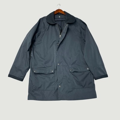 Vintage Gant Men's L Black Barn Coat Water-repellent Full Zip No lining  L1357