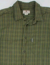 Woolrich Mens XL Long Sleeve Shirt Green Plaid 100 Cotton Button Up