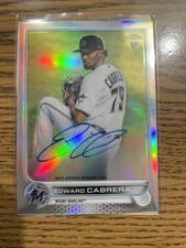 2022 Topps Chrome Rookie Refractor /499 Edward Cabrera RC CUBS on Card