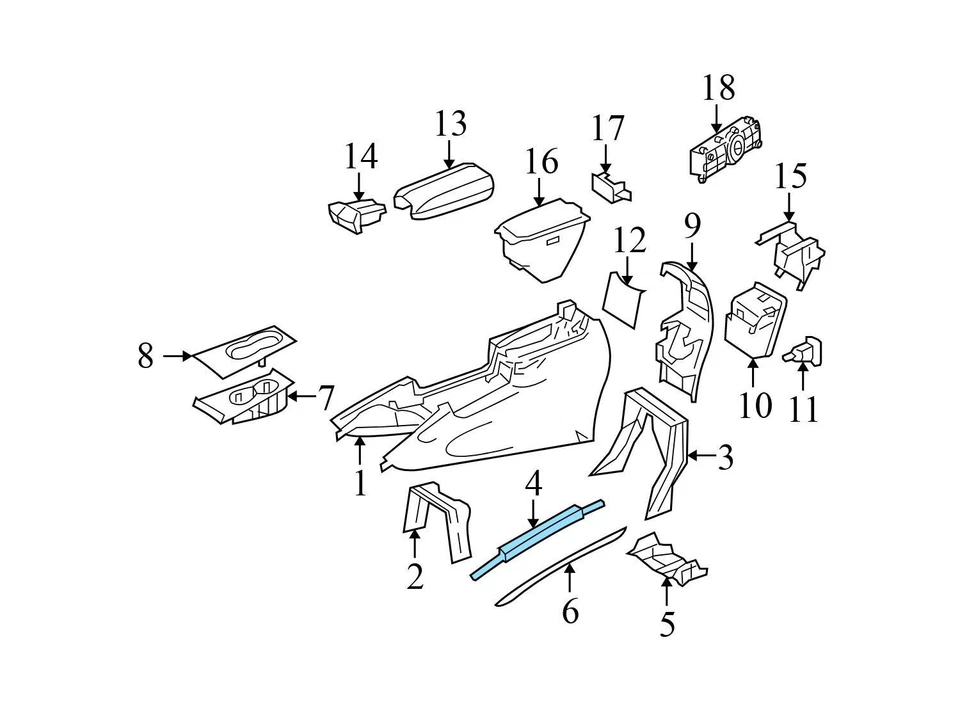 2007-2011 MERCEDES-BENZ ML63 AMG - LEFT Center Console GRAB Handle / BAR - Image 4 of 4