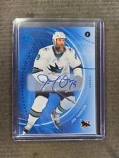 2025-26 Upper Deck SP Game Used Greats Blue Auto 28 Joe Thornton San Jose Sharks