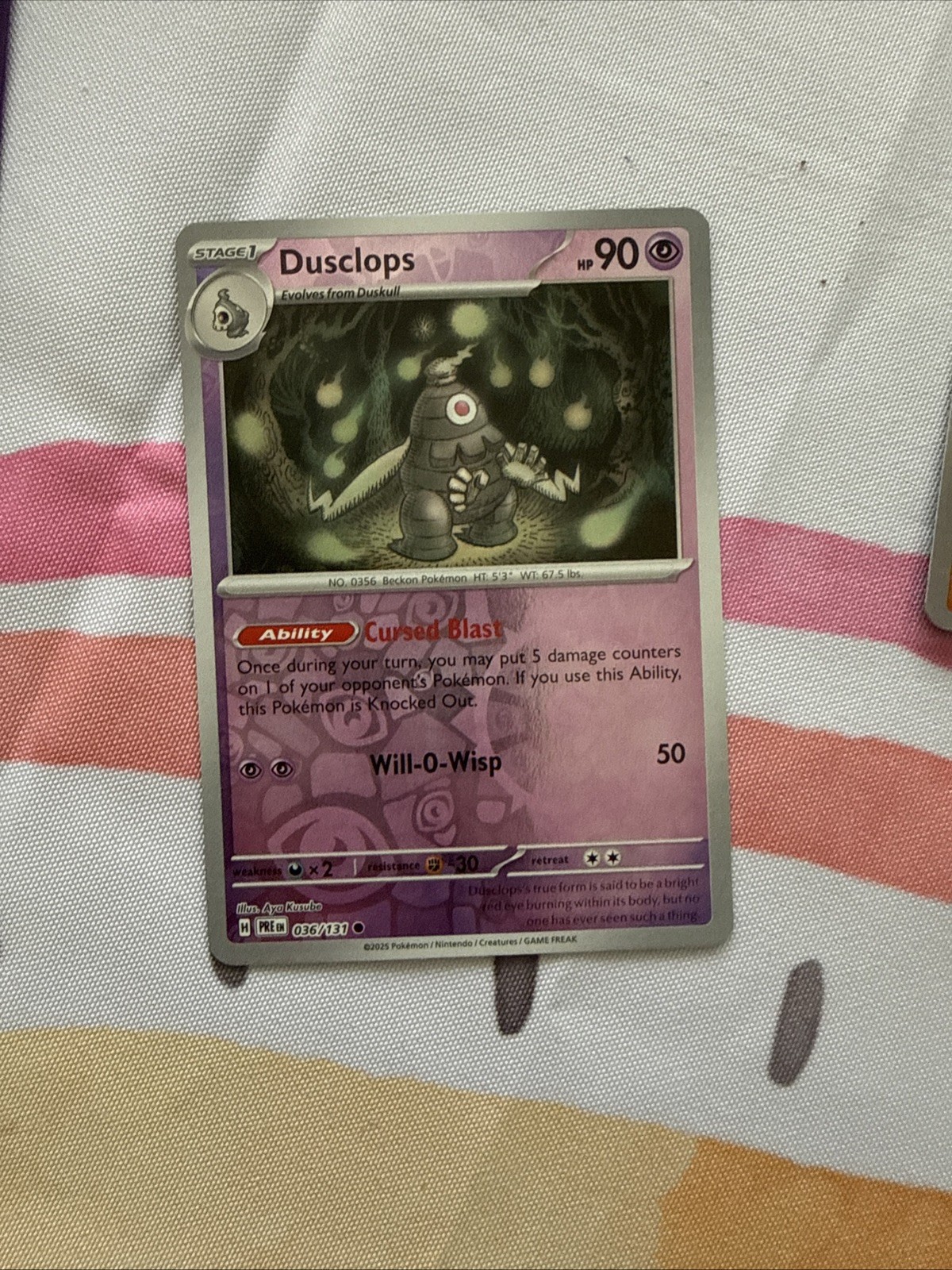 Pokemon Dusclops (Master Ball Pattern) 036/131 Prismatic Evolutions Reverse NM