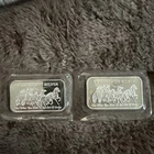 2x - Stagecoach Silver 1 oz .999 Fine Silver Art Bar 1/4 Divisible Vintage