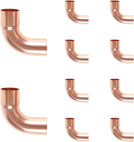 3/4" C x 3/4" FTG 90-Degree Long Radius Copper Street Elbow, 10-Pack
