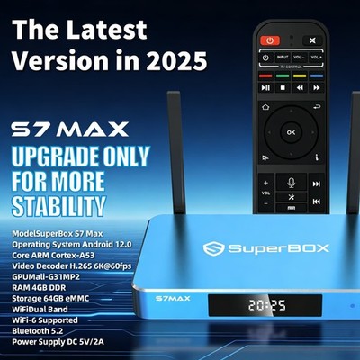 SuperBox S7 Max 6K HDR10+ Streaming Media Player WiFi 6 BT5.2 TV Box