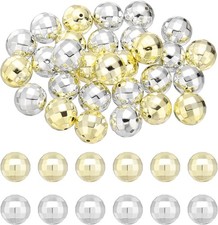 Mini Disco Beads 50pcs - 20mm Reflective Mirror Ball Charms for Jewelry