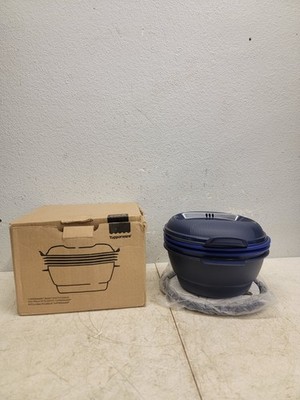 NIB 2017 Tupperware SMART MULTI COOKER 6pc Cobalt Blue Microwave Steamer/Cooker