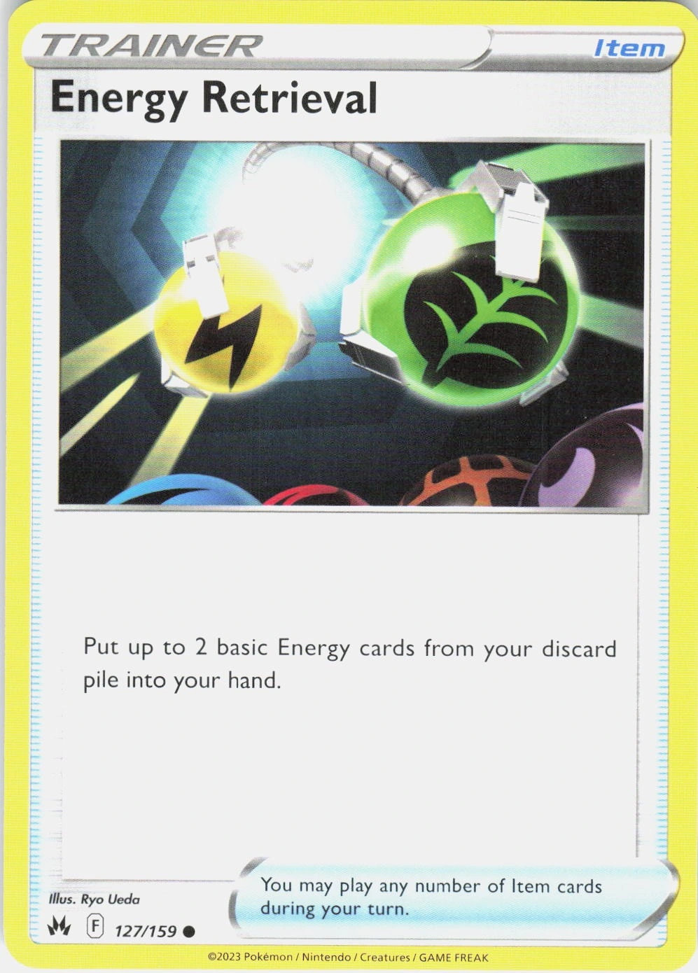 Energy Retrieval 127/159 Crown Zenith Common NM Pokemon TCG