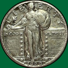 1929 Standing Liberty Quarter Choice Extremely Fine XF+ Coin #44371