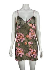 Vintage Y2K Cruz Nightgown Nightie Medium Slip Lingerie Roses Cheetah Print