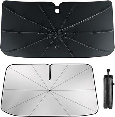 Windshield Sun Shade, Car Sun Shade Windshield Umbrella 57''x 33'' Foldable with 9