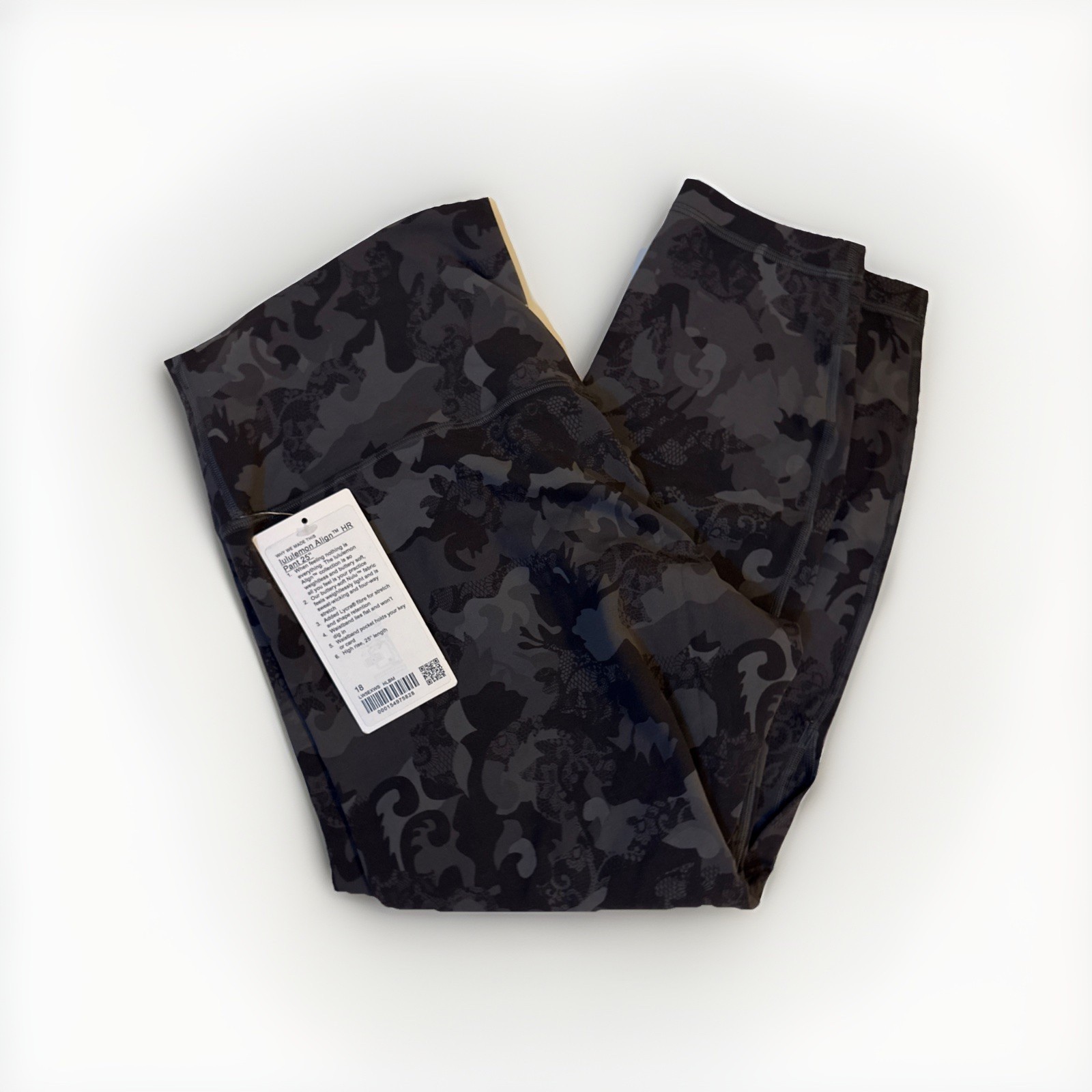 NWT Lululemon Size 18 Align HR Pant Tight 25” DDPG Black Gray Tie Dye