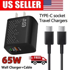 65W Type USB C Super Fast Wall Charger 3ft Cable For Samsung Galaxy S22 S21 S23