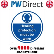 SIGN Hearing protection must be worn sound noise loss plugs defenders  MA978F