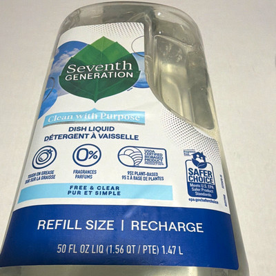 Seventh Generation Dish Liquid Free & Clear, Fragrance-Free, 50 fl oz