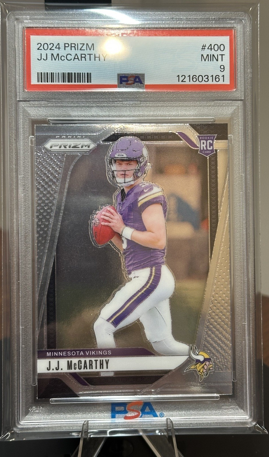 2024 Panini Prizm JJ McCarthy Base Rookie RC #400 PSA 9 MINT Minnesota Vikings