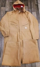 Vintage Carhartt 1997 X01 Insulated Duck Coveralls 56 Reg w/ Hood Excellent USA