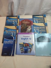 Abeka English 12 Grade 12 English Literature, Vocabulary, Grammar Lot of 8 Books