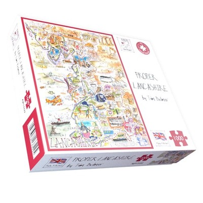 Tim Bulmers komische Lancashire Karte Kunst - 1000-teiliges Puzzle für Erwachsene