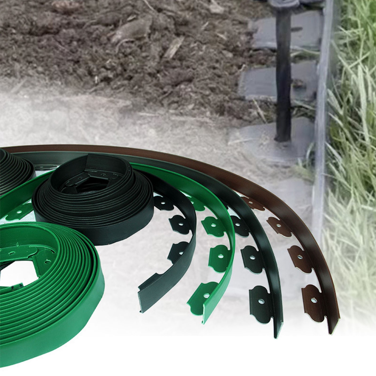 FTD Landscape Edging Kit Lawn Edging Include 30 Spikes PE Garden Edging Border.