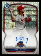 2023 Bowman #BMA-HL Hao Yu Lee Chrome Prospects Autographs Mojo Refractors