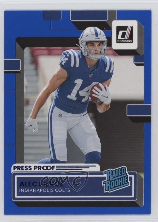 2022 Panini Donruss Rated Rookie Press Proof Blue Alec Pierce #321 19b1