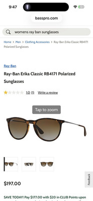Ray-Ban Erika Classic RB4171 Polarized Sunglasses Tortoise Shell Brown
