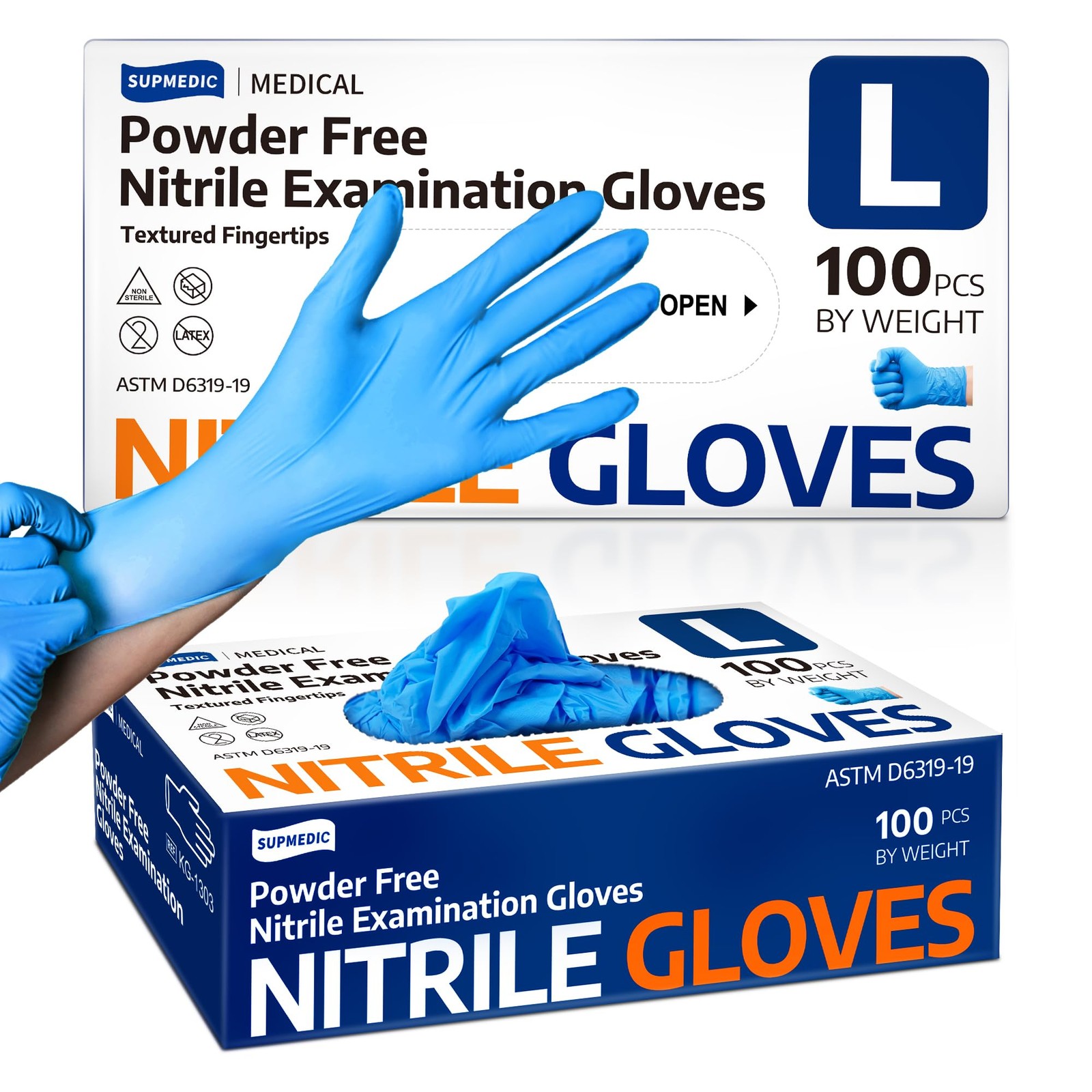 Nitrile Exam Gloves Latex-Free Powder-Free Food Safe for Cooking and Prep