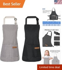 2 Pack , Kids Cooking Aprons with 2 Pockets, Cute Aprons for Cooking for Boys...