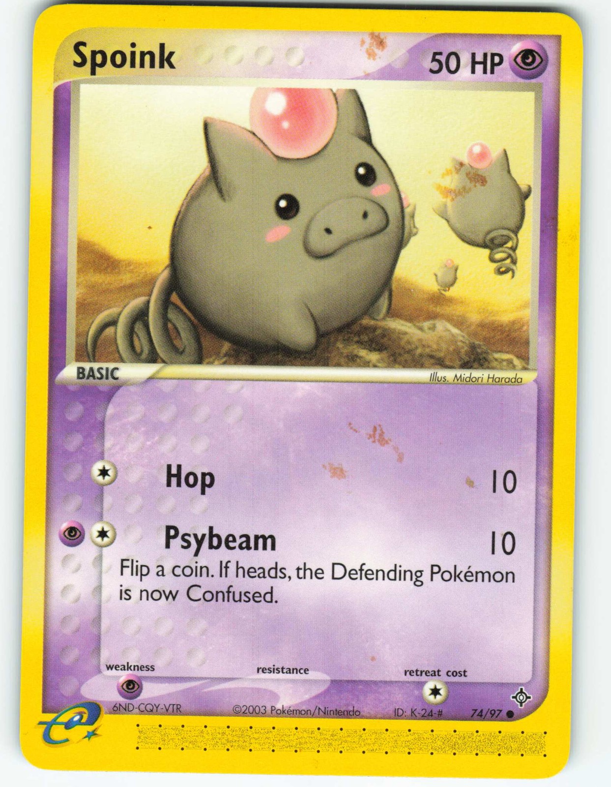Spoink - 74/97 EX Dragon - Pokémon TCG - 2003