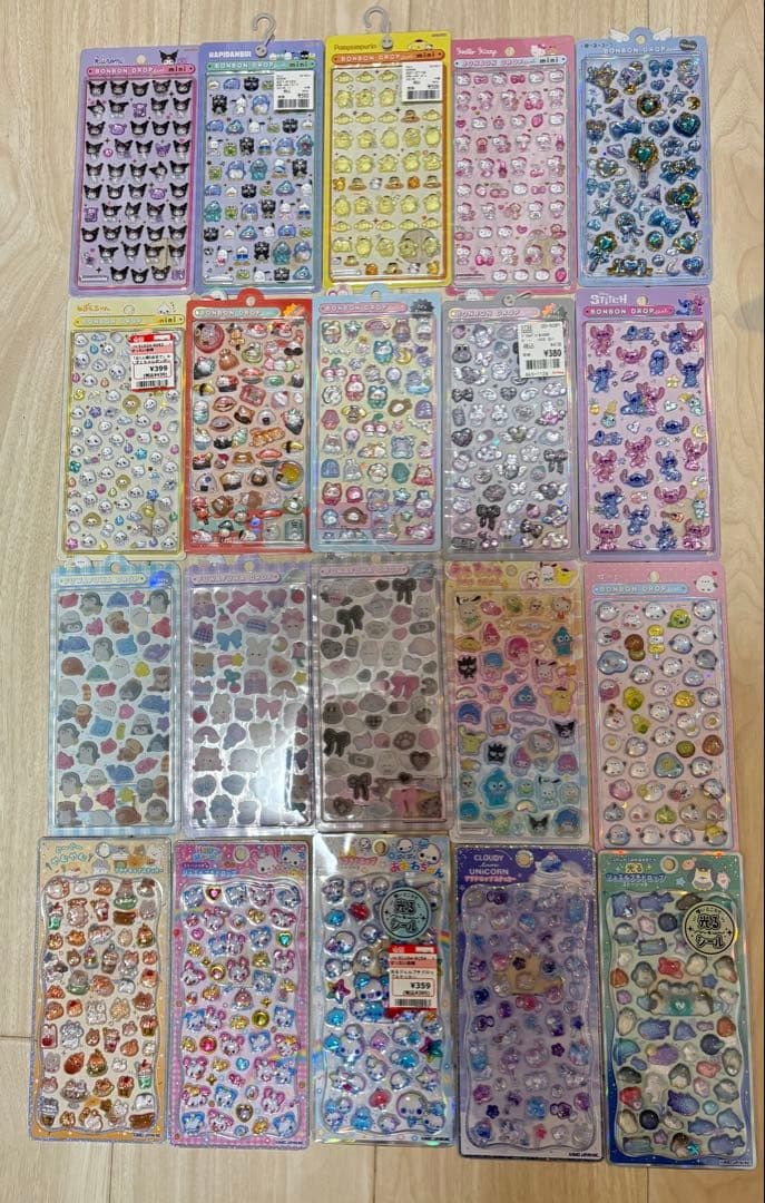 Sanrio Disney Bonbon Drop Sticker Sheets Bulk 20 Pieces