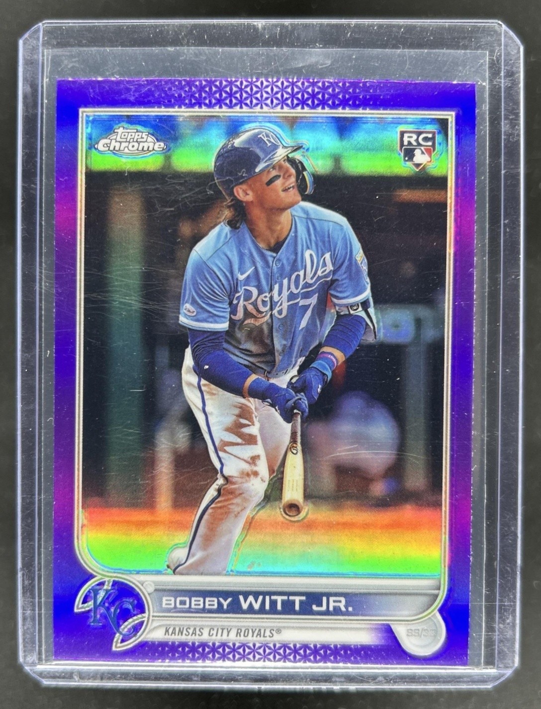 2022 Topps Chrome Update Bobby Witt Jr. RC Purple Refractor Rookie #USC35 Royals