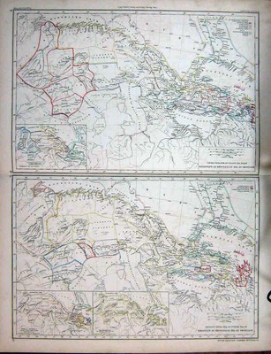 Alter antiker Druck Karte 1873 Griechenland Perserkriege Heldenzeit Dorische Migration 19.