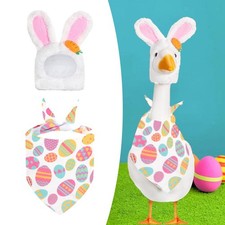 Easter Goose Outfit Bunny Ear Hat and Apron Outdoor Decoration Decorative Goose