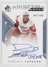 2018 SP Authentic Future Watch Inscriptions 42/50 Dominic Turgeon #157 Auto 05u8