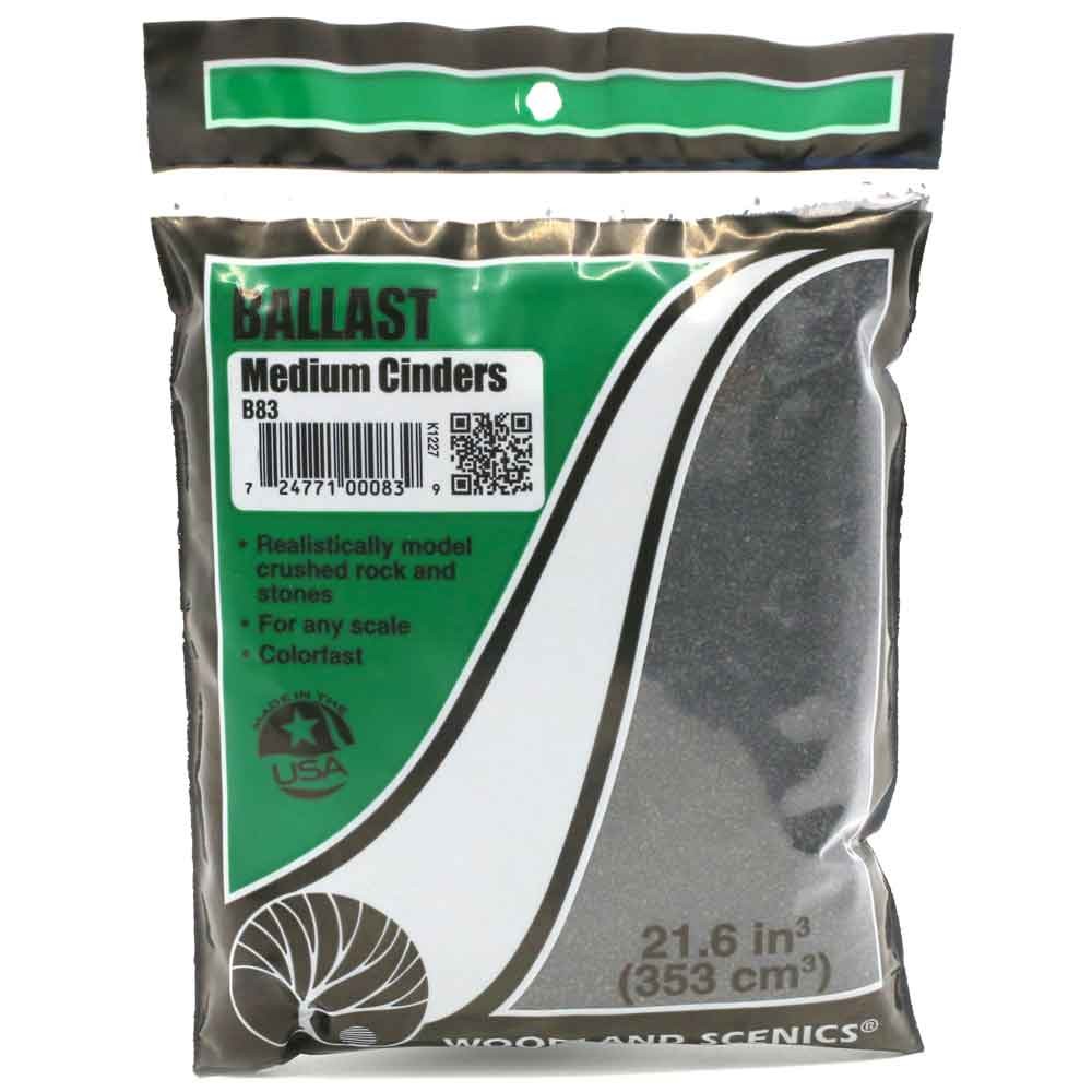 Woodland Scenics Ballast Medium Cinders 21.6in³ for Model Railways and Dioramas