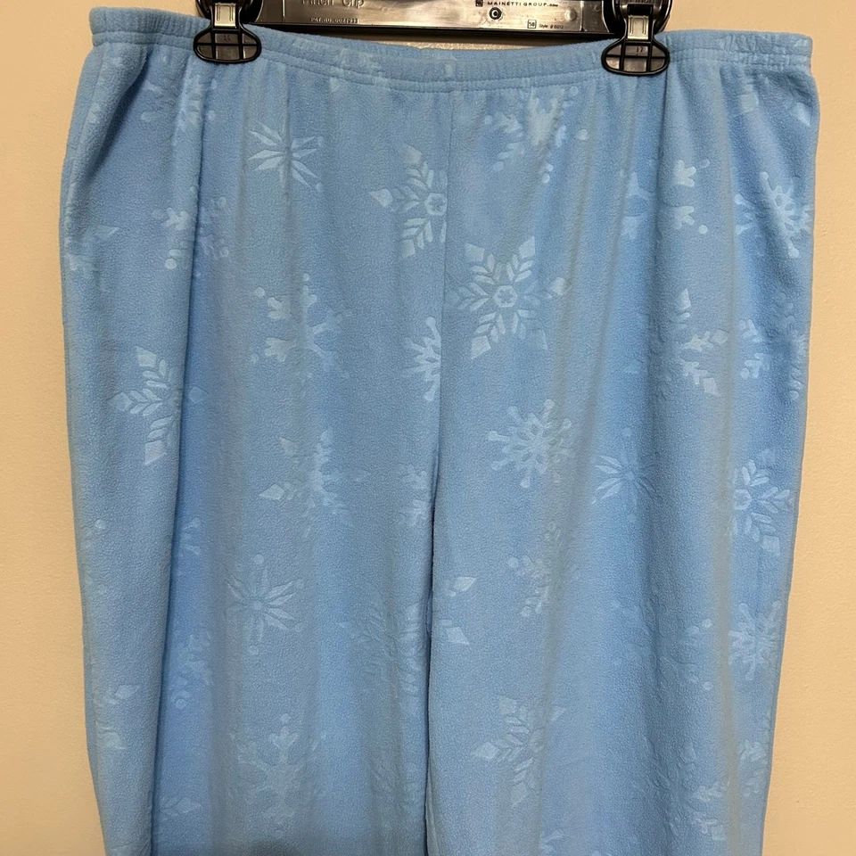 Calça pijama feminina rosa Victoria's Secret XL azul claro floco de neve roupa íntima - Imagem 2 de 4