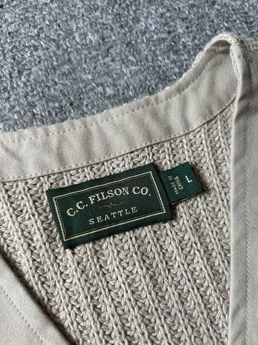 Filson - Men’s Beige Fishing waistcoat Outer Vest - Size L - Picture 3 of 4