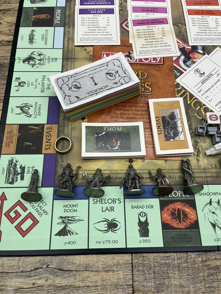 Monopoly Lord of the Rings Trilogy Edition Board Game 100% Complete & Organized - Image 3 of 4