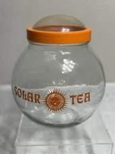 Vintage ORANGE (RARE) Solar Tea Domed Jar 1970’s - Riekes Crisa Corp Sun Tea