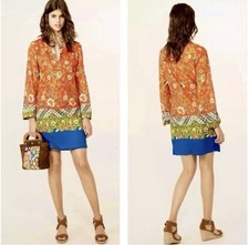 Tory Burch Stephanie Tunic Dress in Batik Floral Sz 10