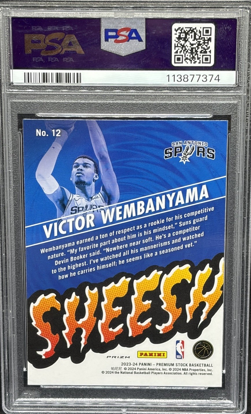 2023-24 Nba Hoops Premium Stock - Sheesh Victor Wembanyama #12 Silver Prizm (RC) view 2