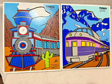 TWO   Vintage PLAY SKOOL  Puzzles   TRAINS   ...