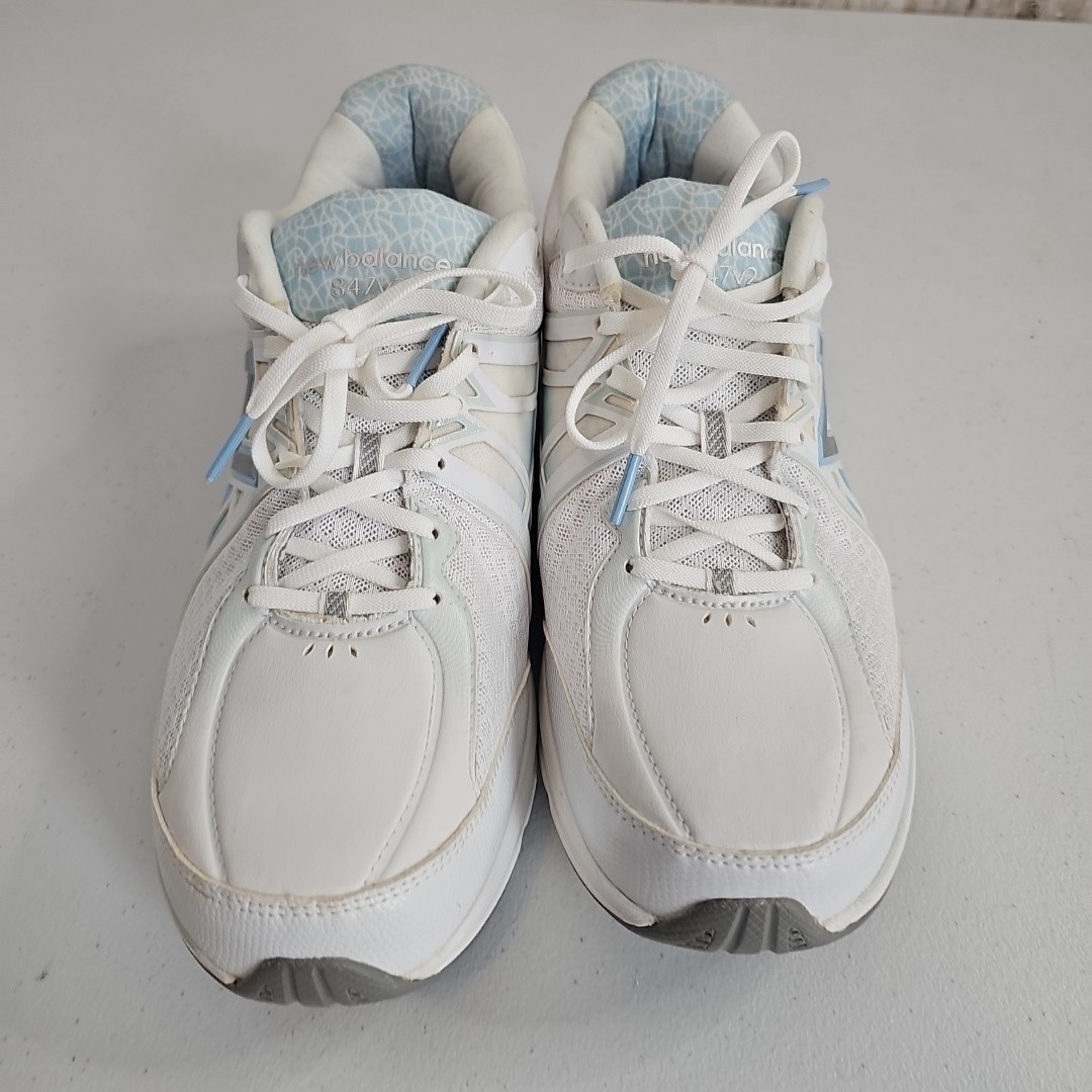 New Balance 847v2 Abzorb Women's Walking Shoes Size 12 B WW847WT2 White & Blue  thumbnail 2