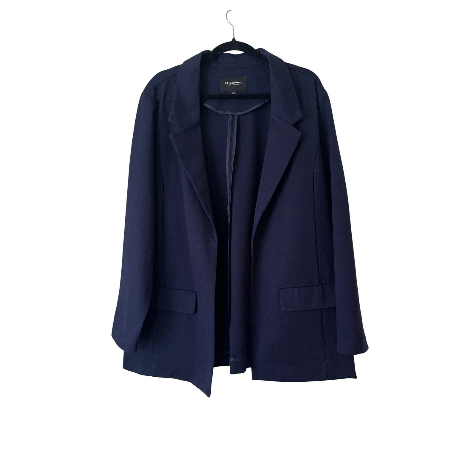 Liverpool Los Angeles Navy Blue Open Front Ponte Blazer Jacket Womens 2X