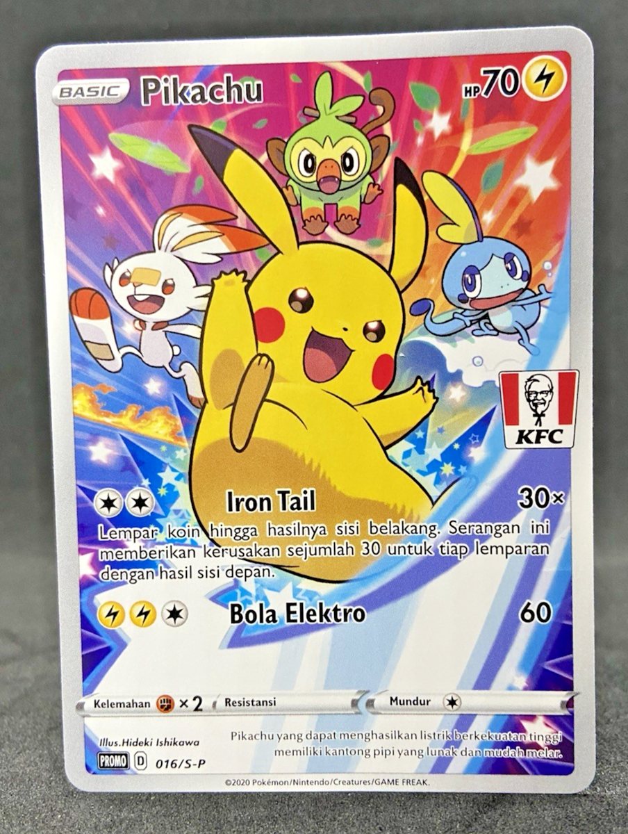 Pokemon TCG Indonesian Pikachu KFC Promo 016/S-P Full Art B | eBay