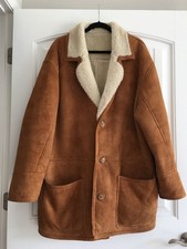 VTG ARDNEY ALL NATURAL LAMBS WOOL SHEARLING SUEDE COAT JACKET SZ XL MADE IN USA