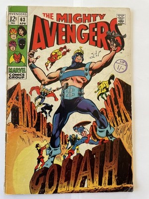 The Mighty Avengers #63 1969 GD/VG 3.0  1st Hawkeye as Goliath! Thomas/Colan