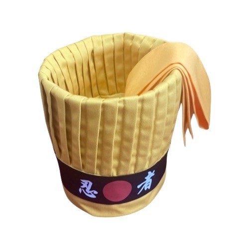 Yellow hibachi Chef Hat Set.