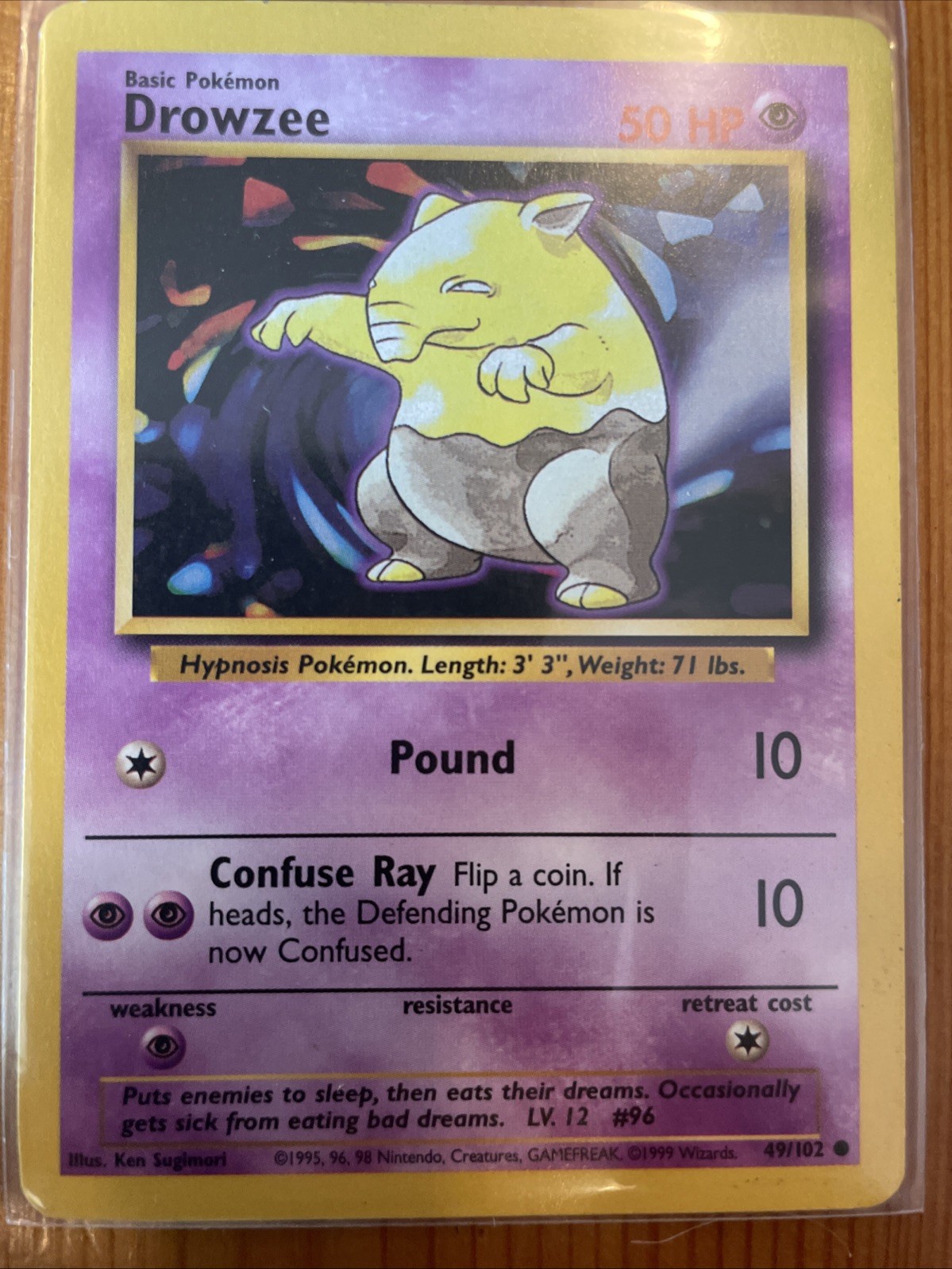 Pokémon Drowzee 49/102 Base Set Common 1999